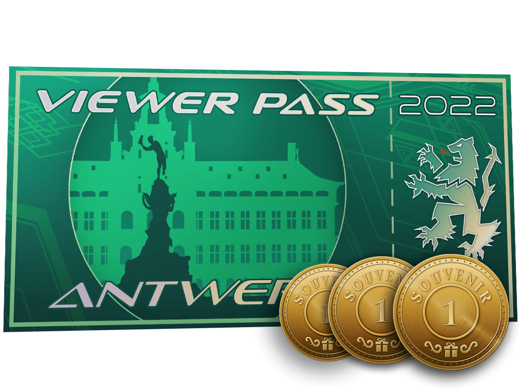 Antwerp 2022 nézői belépő + 3 emléktárgy-zseton