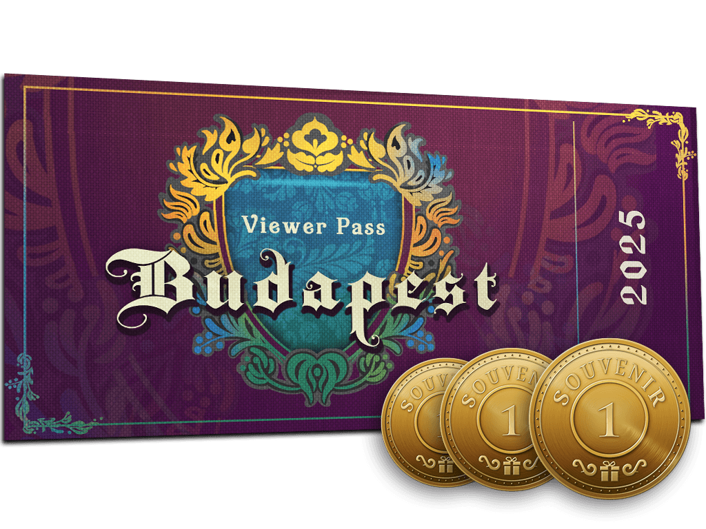 Budapest 2025 Nézői belépő + 3 emléktárgy-zseton