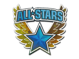 Klistermærke (Blå all-stars holo)