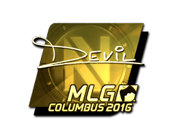 Samolepka (DEVIL zlatá MLG Columbus 2016)