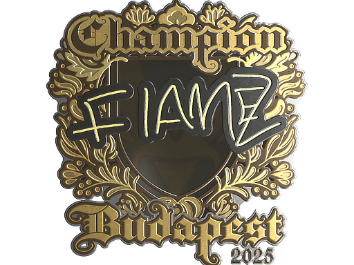 Klistermærke (FlameZ guld, vinder Budapest 2025)