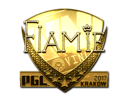 Samolepka (flamie zlatá Krakow 2017)