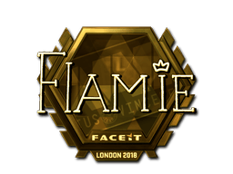Samolepka (flamie zlatá London 2018)