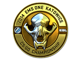 Klistermærke (Gold ESL Skull folie Katowice 2014)