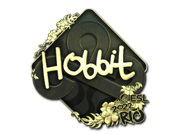 Samolepka (Hobbit zlatá IEM Rio 2022)