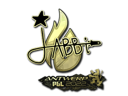 Klistermærke (jabbi guld Antwerp 2022)