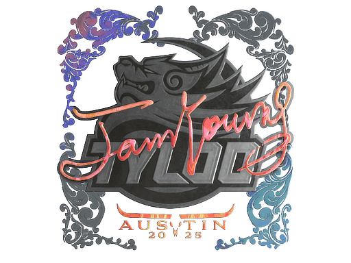 Samolepka (JamYoung holografická BLAST.tv Austin 2025)