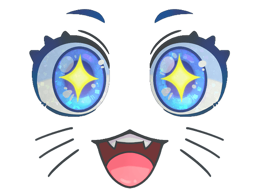 Klistermærke (Kawaii Eyes glitter)