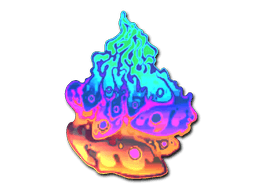 Klistermærke (Liquid Fire holo)