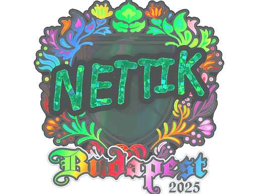 Klistermærke (nettik holo Budapest 2025)