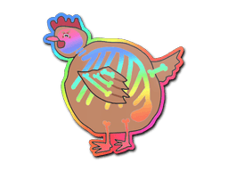 Klistermærke (Poorly Drawn Chicken holo)