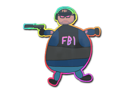 Klistermærke (Poorly Drawn FBI holo)