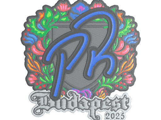 Klistermærke (PR broderet Budapest 2025)