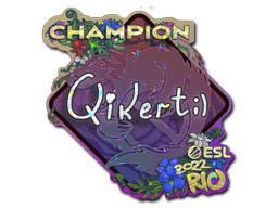 Klistermærke (qikert Glitter, mester Rio 2022)