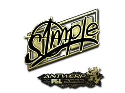 Samolepka (s1mple zlatá PGL Antwerp 2022)