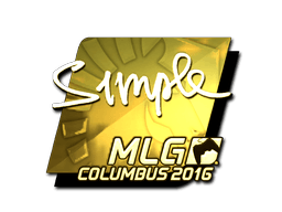 Samolepka (s1mple zlatá MLG Columbus 2016)