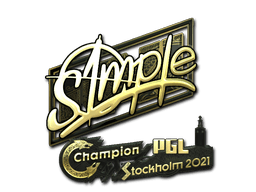 Samolepka (s1mple zlatá PGL Stockholm 2021)