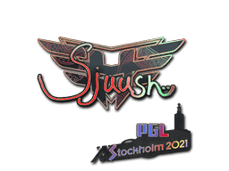 Klistermærke (sjuush holo Stockholm 2021)