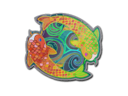 Klistermærke (Twin Koi holo)